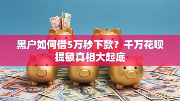 黑户如何借5万秒下款？千万花呗提额真相大起底
