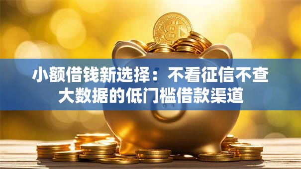 小额借钱新选择：不看征信不查大数据的低门槛借款渠道