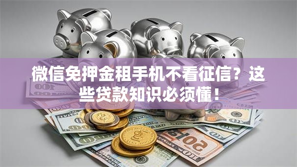 微信免押金租手机不看征信？这些贷款知识必须懂！