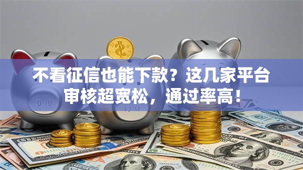 不看征信也能下款？这几家平台审核超宽松，通过率高！