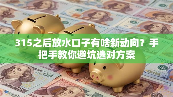 315之后放水口子有啥新动向？手把手教你避坑选对方案