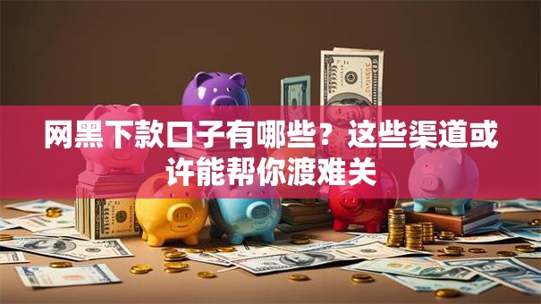网黑下款口子有哪些？这些渠道或许能帮你渡难关