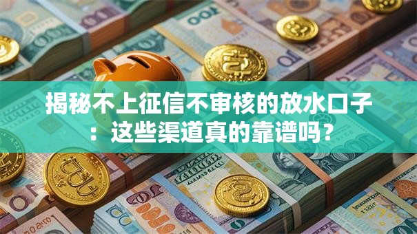 揭秘不上征信不审核的放水口子：这些渠道真的靠谱吗？