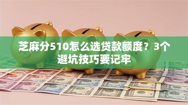 芝麻分510怎么选贷款额度？3个避坑技巧要记牢