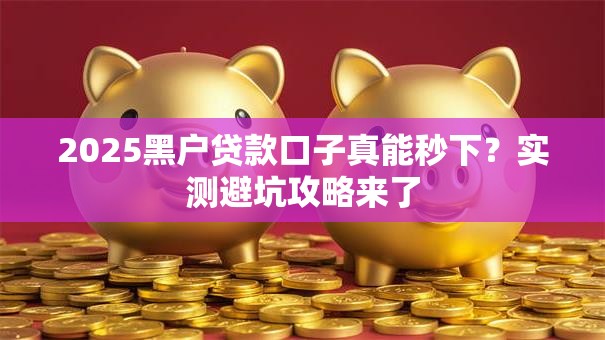 2025黑户贷款口子真能秒下？实测避坑攻略来了