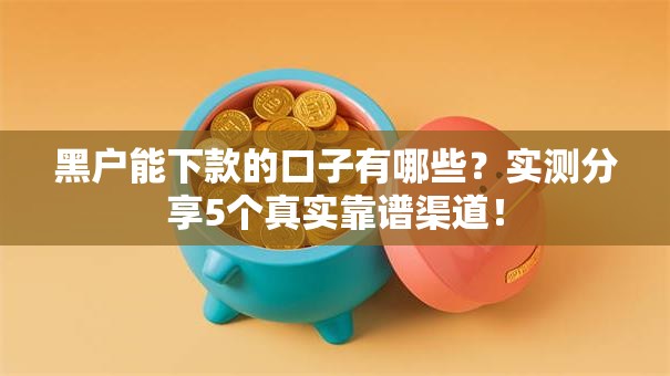 黑户能下款的口子有哪些？实测分享5个真实靠谱渠道！