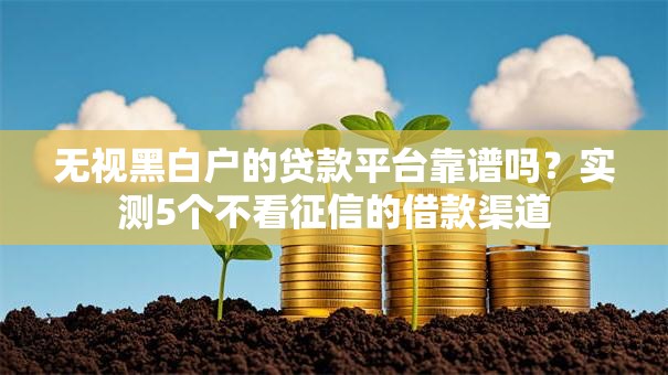 无视黑白户的贷款平台靠谱吗？实测5个不看征信的借款渠道