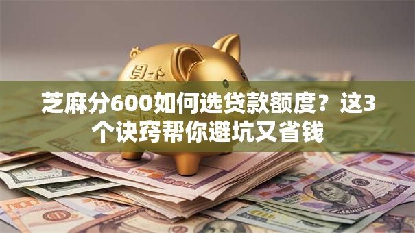 芝麻分600如何选贷款额度？这3个诀窍帮你避坑又省钱
