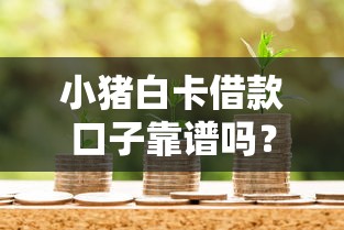 小猪白卡借款口子靠谱吗？深度评测信用贷款新选择