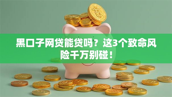 黑口子网贷能贷吗？这3个致命风险千万别碰！