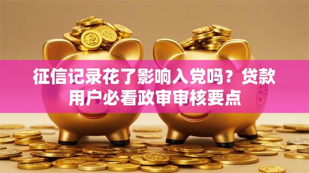 征信记录花了影响入党吗？贷款用户必看政审审核要点