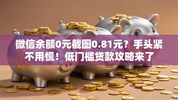 微信余额0元截图0.81元？手头紧不用慌！低门槛贷款攻略来了