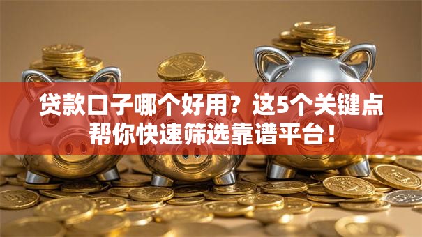 贷款口子哪个好用？这5个关键点帮你快速筛选靠谱平台！