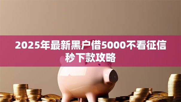 2025年最新黑户借5000不看征信秒下款攻略