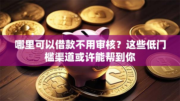 哪里可以借款不用审核？这些低门槛渠道或许能帮到你