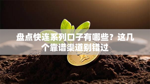盘点快连系列口子有哪些？这几个靠谱渠道别错过