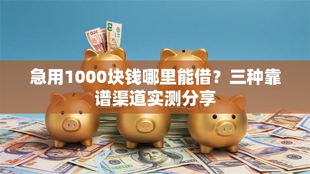 急用1000块钱哪里能借？三种靠谱渠道实测分享