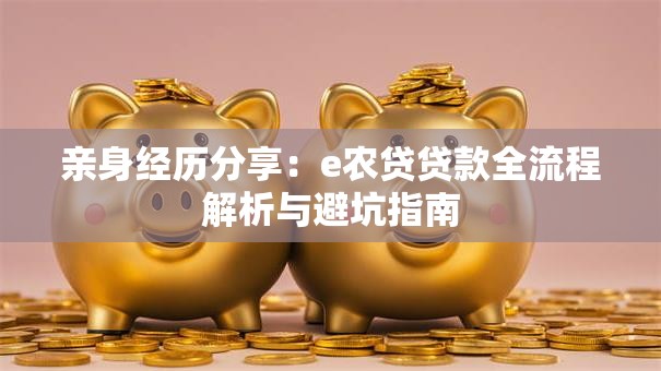 亲身经历分享：e农贷贷款全流程解析与避坑指南