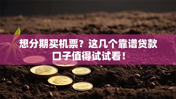想分期买机票？这几个靠谱贷款口子值得试试看！