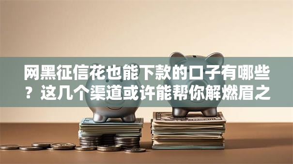 网黑征信花也能下款的口子有哪些？这几个渠道或许能帮你解燃眉之急
