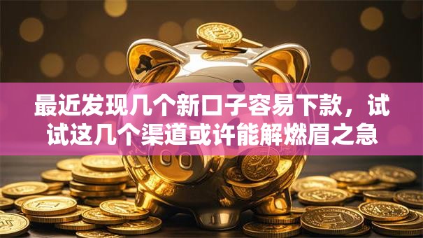 最近发现几个新口子容易下款，试试这几个渠道或许能解燃眉之急