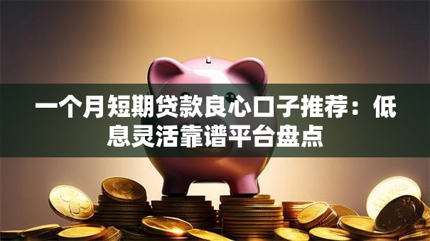 一个月短期贷款良心口子推荐：低息灵活靠谱平台盘点
