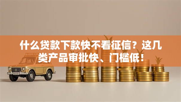 什么贷款下款快不看征信？这几类产品审批快、门槛低！