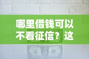 哪里借钱可以不看征信？这几类平台或许能帮到你！