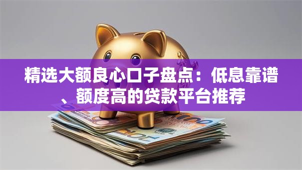 精选大额良心口子盘点：低息靠谱、额度高的贷款平台推荐