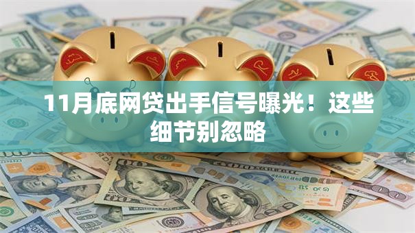 11月底网贷出手信号曝光！这些细节别忽略