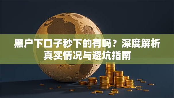 黑户下口子秒下的有吗？深度解析真实情况与避坑指南