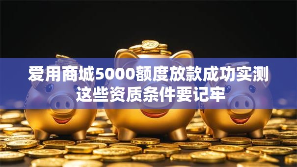 爱用商城5000额度放款成功实测 这些资质条件要记牢