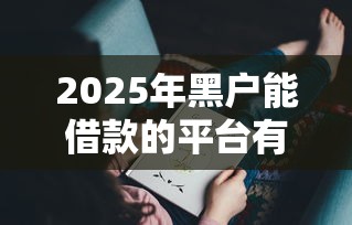2025年黑户能借款的平台有哪些？这几个渠道或许能帮到你！