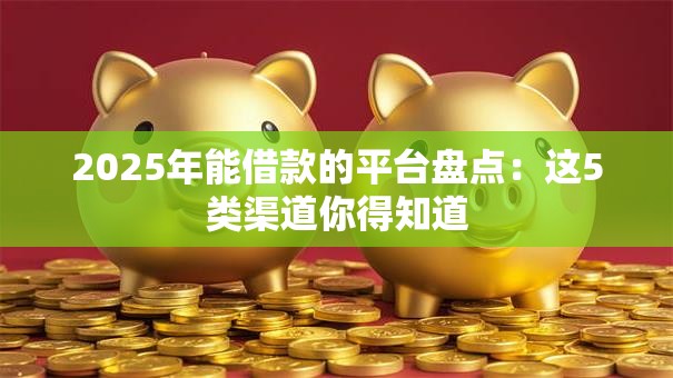 2025年能借款的平台盘点：这5类渠道你得知道