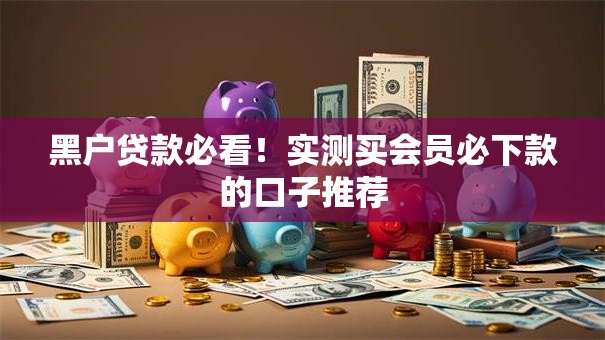 黑户贷款必看！实测买会员必下款的口子推荐