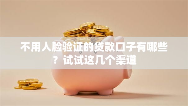 不用人脸验证的贷款口子有哪些？试试这几个渠道