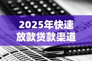 2025年快速放款贷款渠道有哪些？最新攻略解析