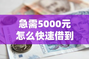 急需5000元怎么快速借到钱？试试这些马上到账的借款渠道