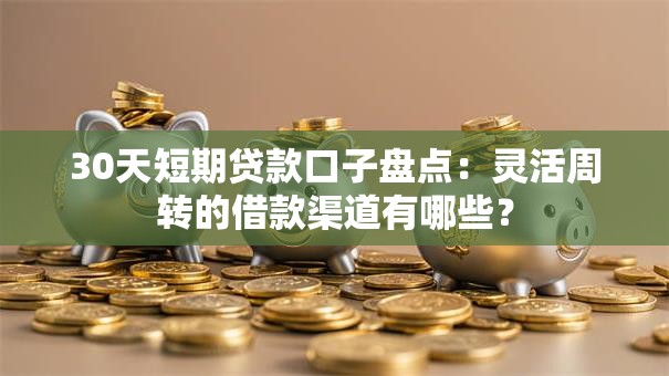 30天短期贷款口子盘点：灵活周转的借款渠道有哪些？