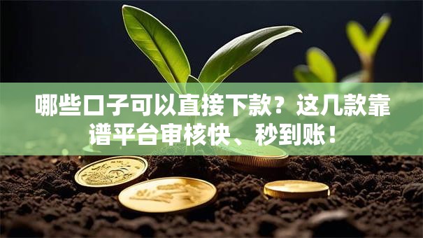 哪些口子可以直接下款？这几款靠谱平台审核快、秒到账！