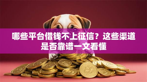 哪些平台借钱不上征信？这些渠道是否靠谱一文看懂
