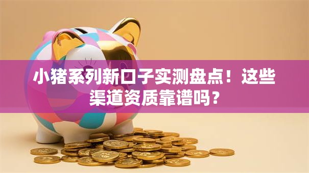 小猪系列新口子实测盘点！这些渠道资质靠谱吗？