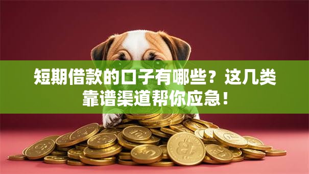 短期借款的口子有哪些？这几类靠谱渠道帮你应急！