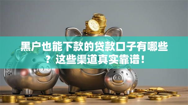 黑户也能下款的贷款口子有哪些？这些渠道真实靠谱！