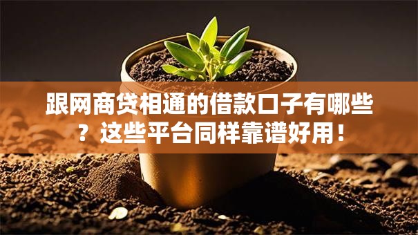 跟网商贷相通的借款口子有哪些？这些平台同样靠谱好用！