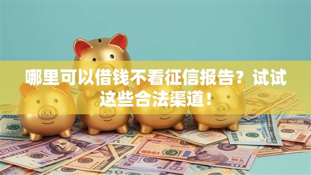 哪里可以借钱不看征信报告？试试这些合法渠道！