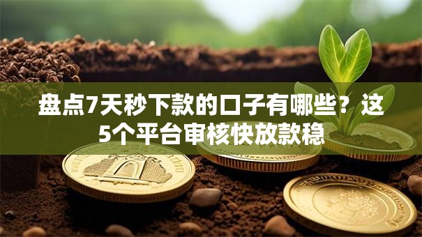 盘点7天秒下款的口子有哪些？这5个平台审核快放款稳