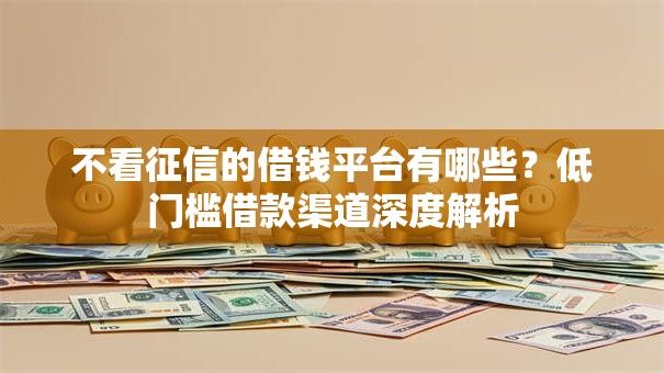 不看征信的借钱平台有哪些？低门槛借款渠道深度解析