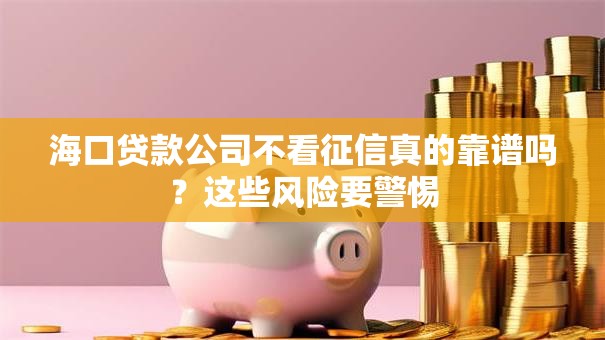 海口贷款公司不看征信真的靠谱吗？这些风险要警惕