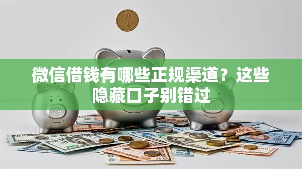 微信借钱有哪些正规渠道？这些隐藏口子别错过